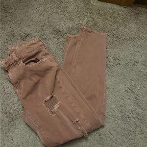 American Eagle Outfitters Women's Ripped Brown Skinny Jeans